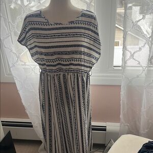Striped Navy and White Dress